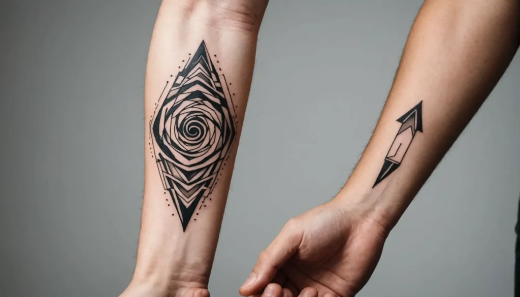 Närbild av en elegant underarms-tatuering som visar ett barns namn med modern design.