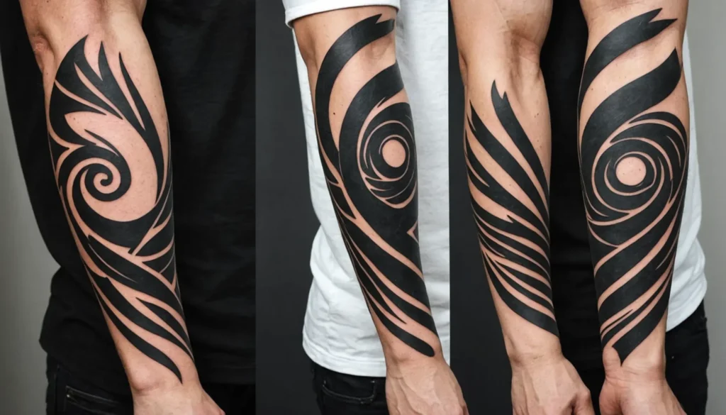 Bild på en mans underarm med en elegant tatuering där fokus ligger på både design och skötsel.