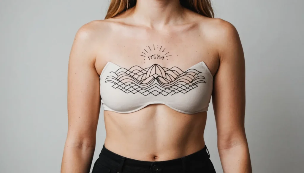 Närbild av en vacker mamma tatuering med modern design som symboliserar moderskap och kärlek.