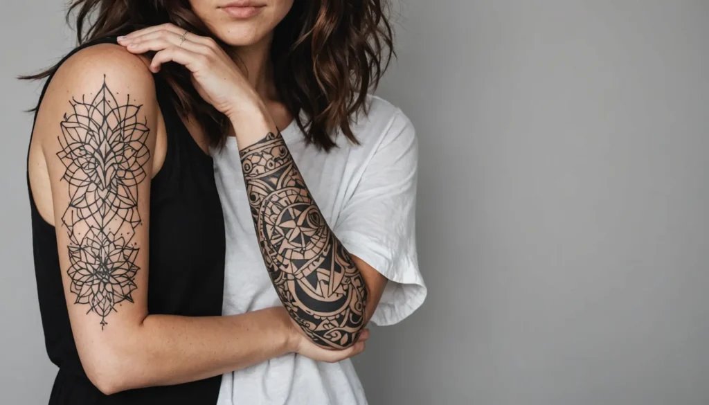 En arm visar en elegant, trendig tatuering designad för tjejer enligt 2025 års stil.
