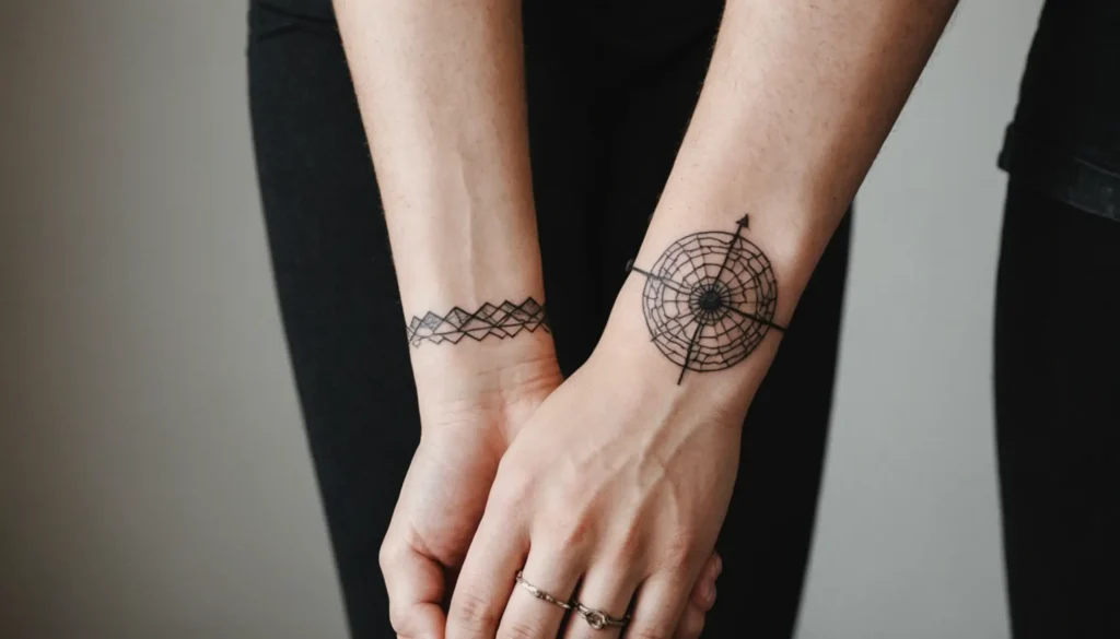 En hand prydd med en liten, stilren tatuering som visar på personlig design och elegans.