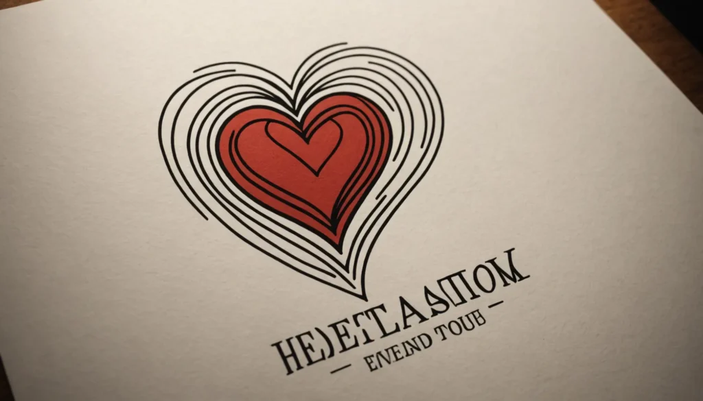 Närbild av en hjärttatuering med stilren text som framhäver dess design, symbolik och personliga betydelse.